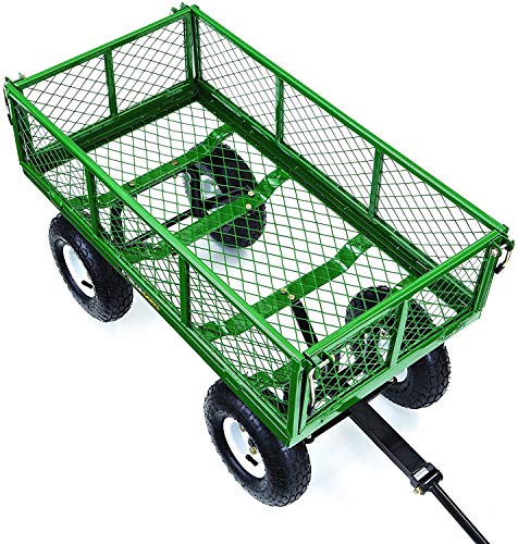 Gorilla Carts Steel Utility Wagon w/ Removable Side Panels, 1000 lb Capacity, Gray