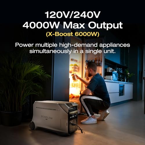 EF ECOFLOW Solar Generator 4000Wh DELTA Pro 3 with 400W Portable Solar Panel, 120/240V 4000W AC Output, Solar Generator for Home Use