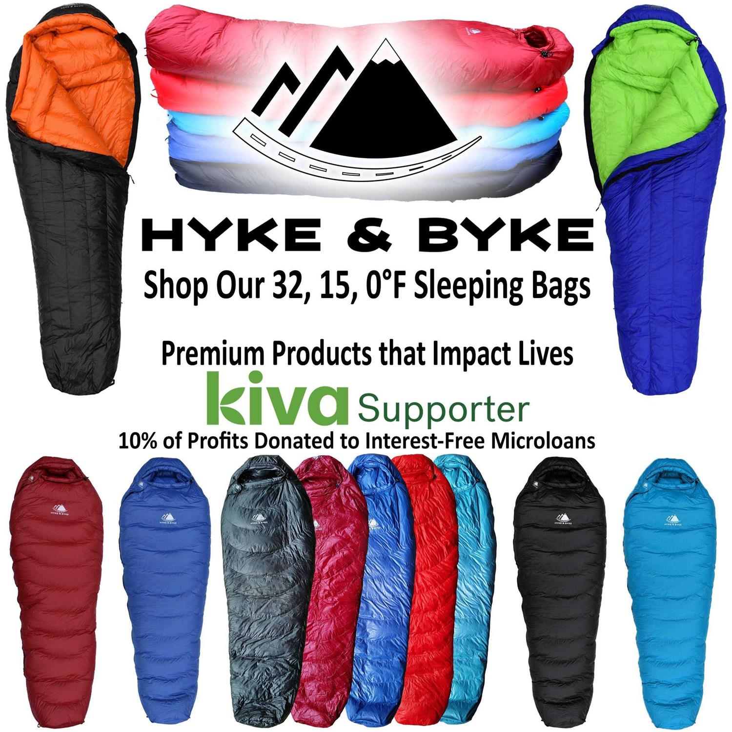 Hyke Byke 800 Fill Power Goose Down Sleeping Bag Eolus Degree F - Sports Supplies Online Store
