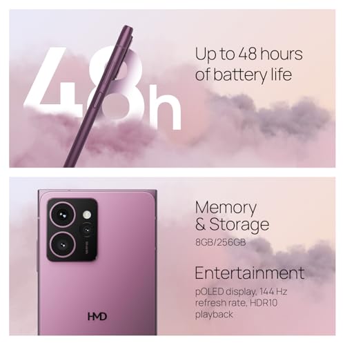 HMD Skyline 5G | Android 14 | Unlocked Smartphone | Dual SIM | US Version | 8/256GB | 6.55" 144Hz pOLED Screen | 108MP Triple Camera | 50MP Selfie