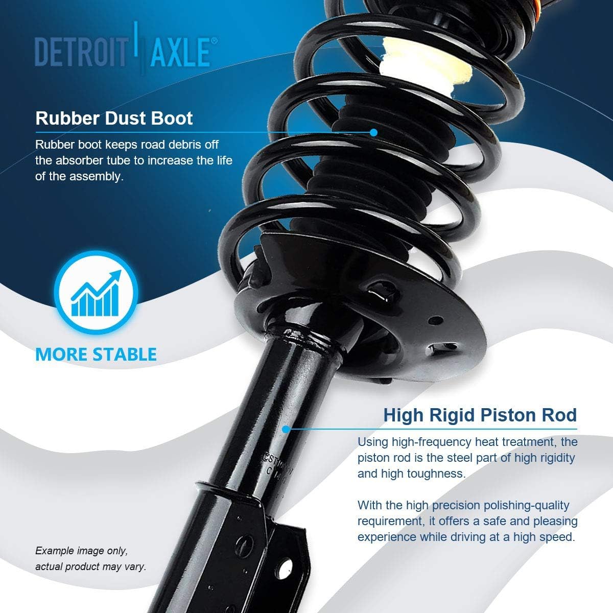 Detroit Axle - Front Struts + Wheel Hubs + Control Arms w/ Ball Joints + Tie Rods Kit Replacement for Century Lacrosse Impala Monte Carlo - 16pc Set