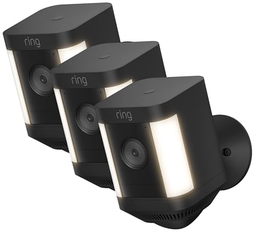 Ring Spotlight Cam Plus, Battery | Two-Way Talk, Color Night Vision, and Security Siren (2022 release) - White