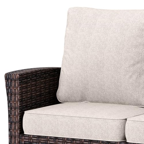 HERA'S HOUSE High Back Patio Furniture Set with Swivel Chairs, Outdoor Wicker Conversation Sets with 5.5" Comfy Cushions, 4 Piece Outside Sofa Sets