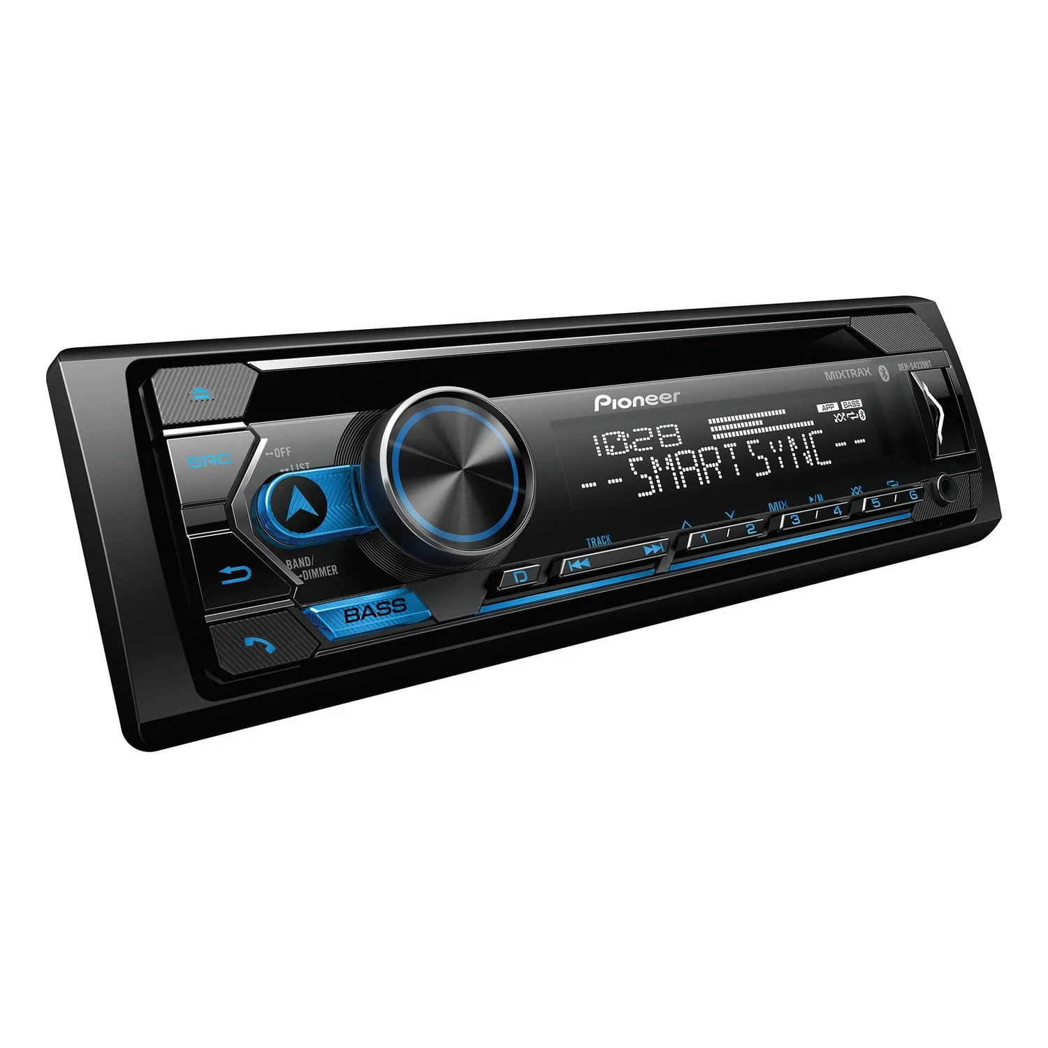 Pioneer DEH-S4220BT CD Car Stereo Head Unit, Single-DIN, LCD with Smart Sync Compatibility, DEH-S4220BT