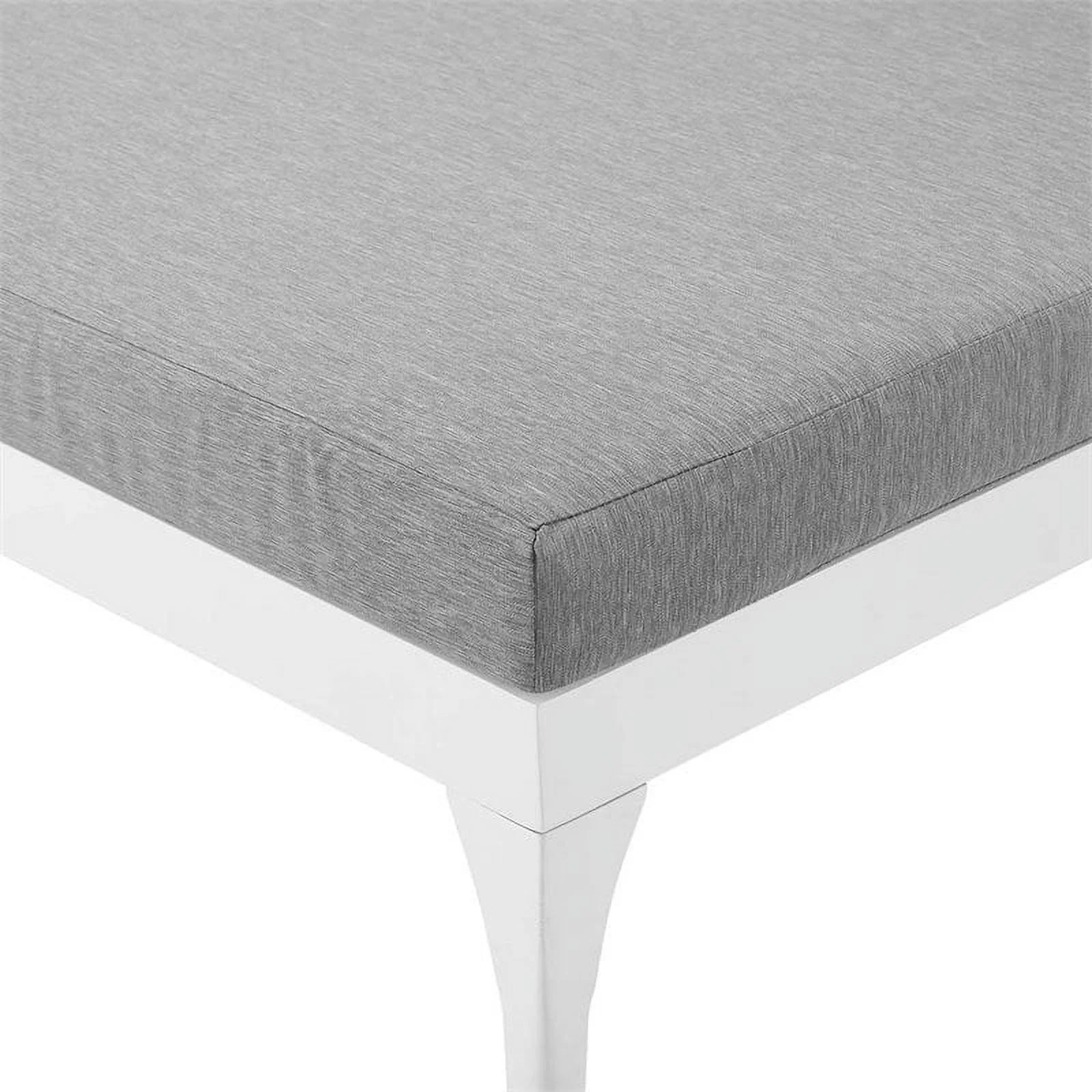 Pemberly Row  Patio Chaise Lounge in White and Gray