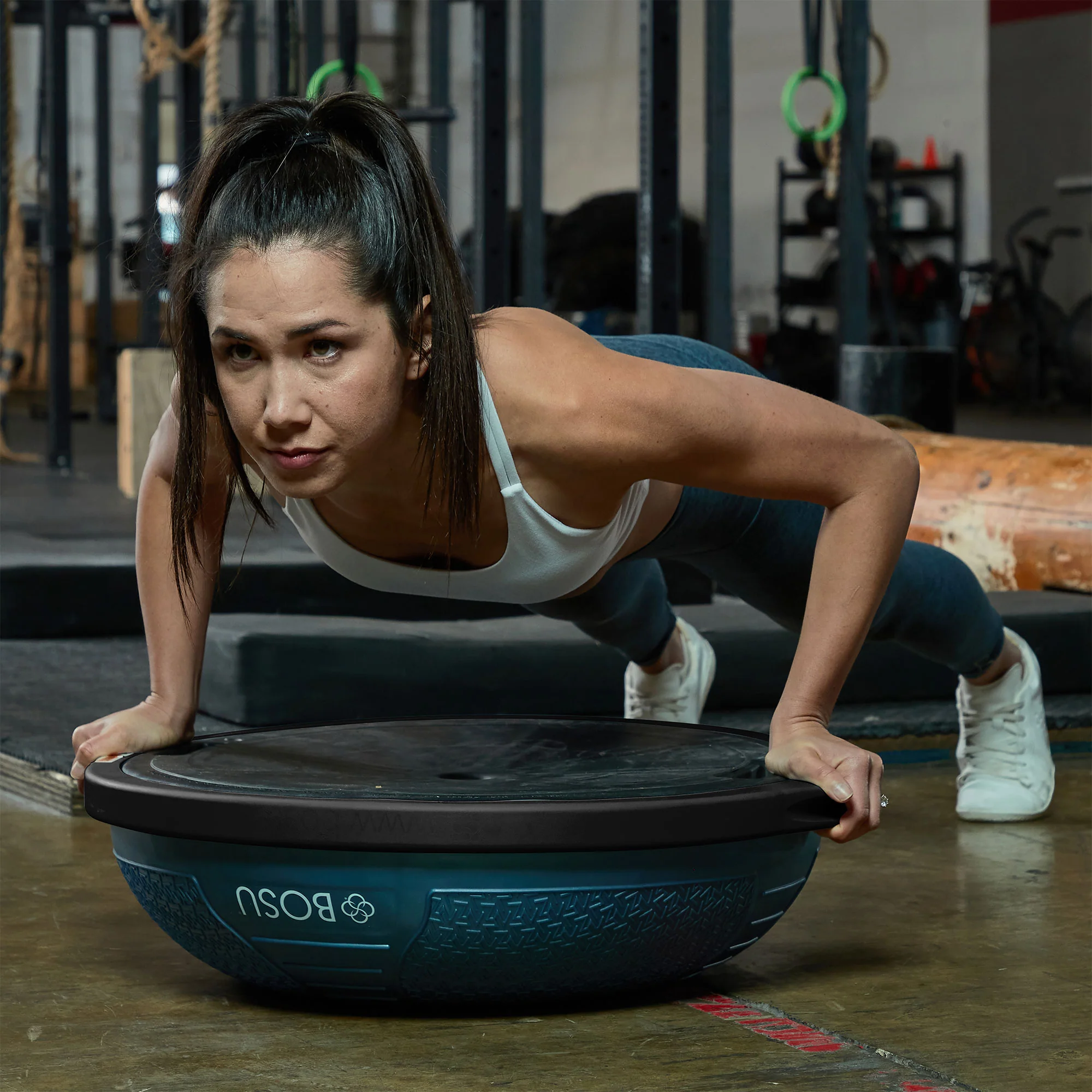 Bosu Home Balance Trainer for Strength, Flexibility, and Cardio, Blue