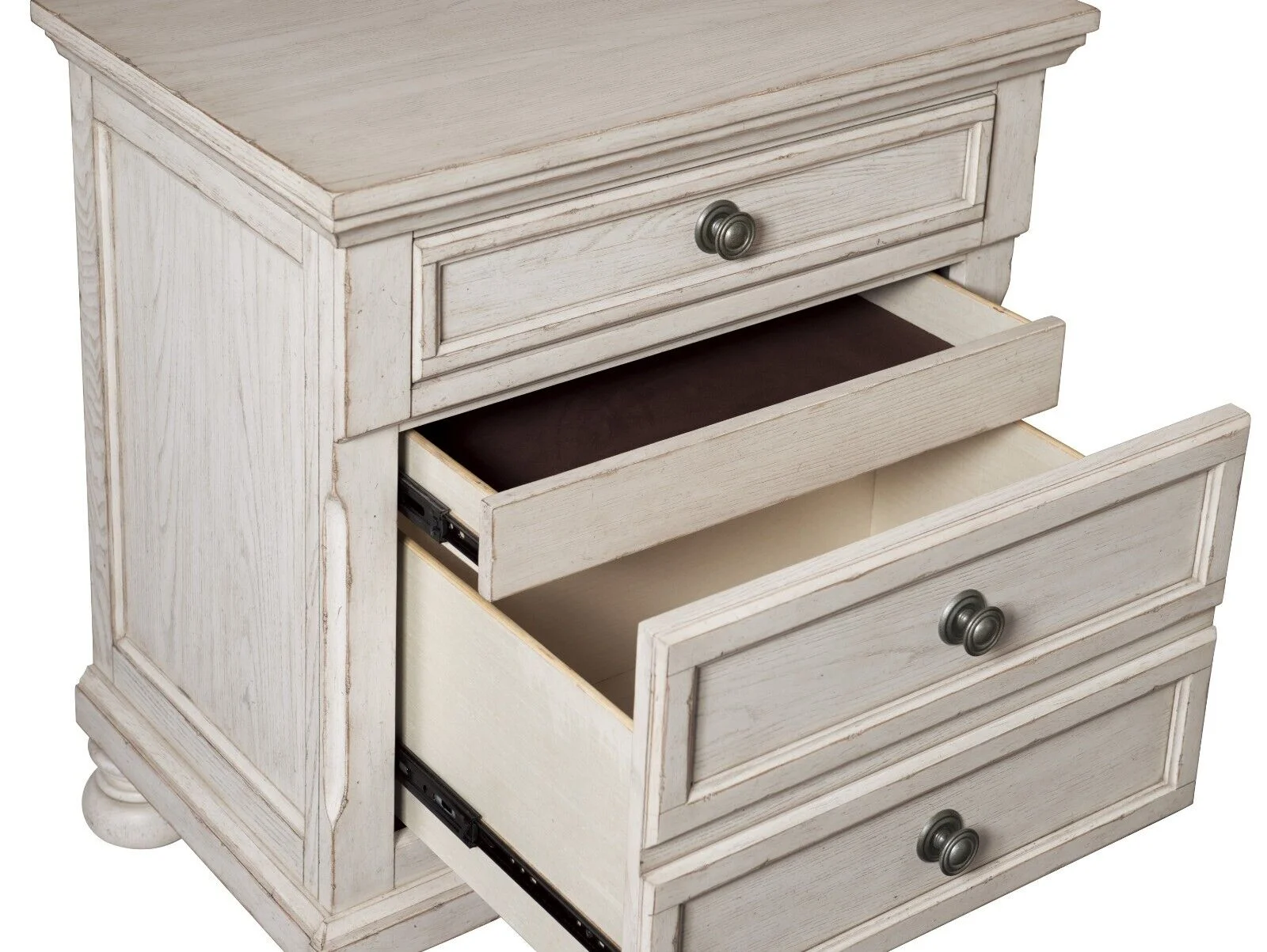 Classic Master Bedroom 6pc Set Queen Size Platform Storage Bed Nightstands Dresser Mirror Traditional Design White Finish