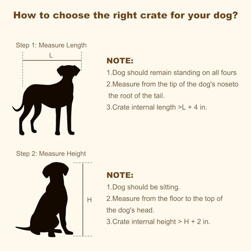 EasyCom 48"/42"/33" Dog Crate Furniture with Name Tag, Heavy Duty Dog Kennel Indoor for Large Dogs
