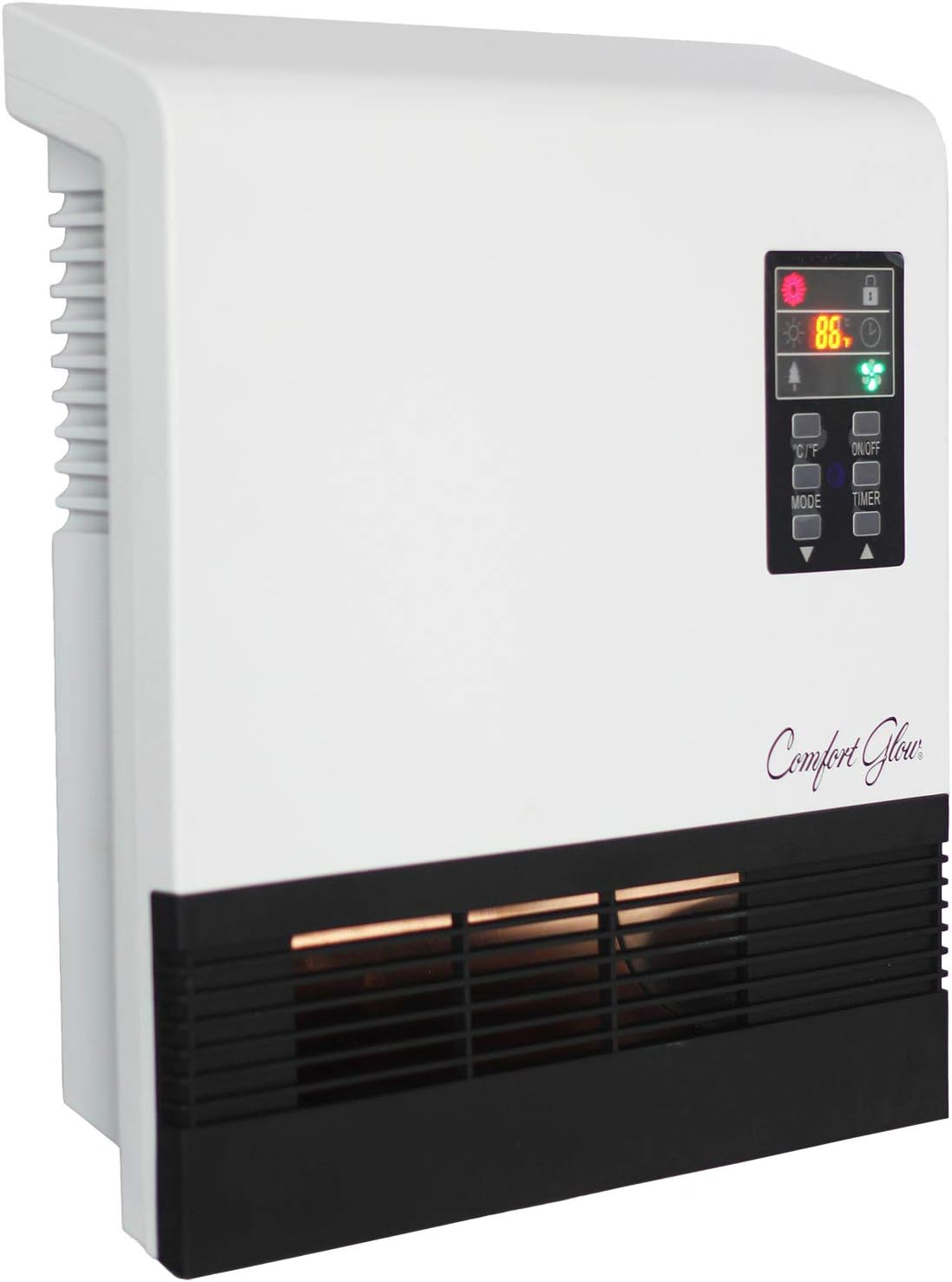 Comfort Glow QWH2100 Infrared Quartz Wall Mount Comfort Furnace, White Black