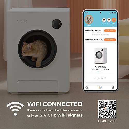 INSTACHEW Purrclean Automatic Self Cleaning Cat Litter Box, Smart App Enabled Litter Box, Large Capacity for Multiple Cats