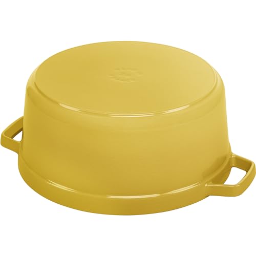 STAUB Cast Iron Dutch Oven 5.5-qt Round Cocotte, Made in France, Serves 5-6, Black Matte