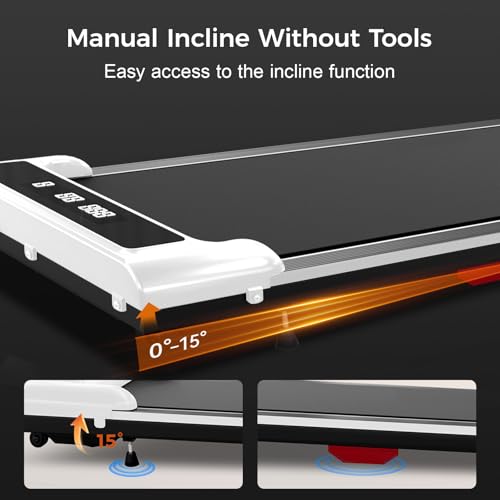GORISE Walking Pad, Under Desk Treadmills for Home, Walking Pad with Incline, Treadmills with Remote Control APP LED Display
