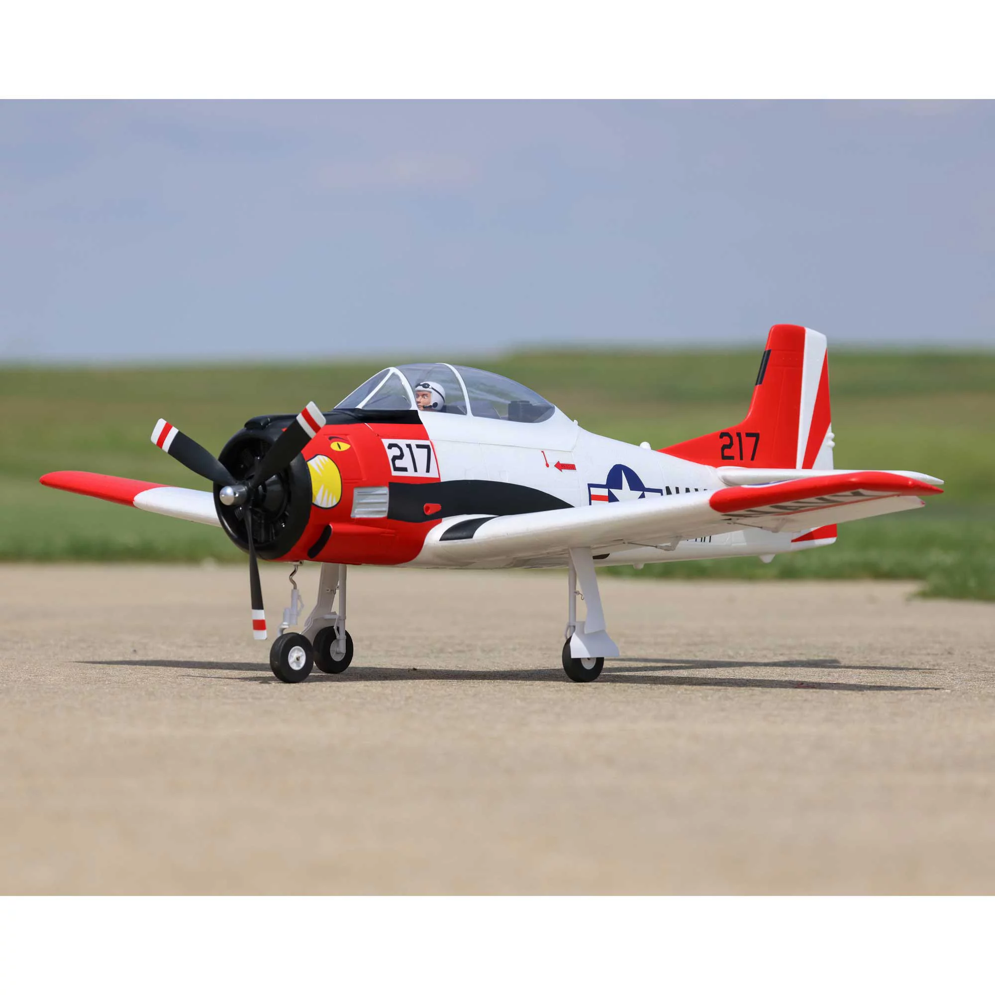 E-flite RC Airplane T-28 Trojan 1.2m BNF Basic Transmitter Battery and Charger Not Included with Smart EFL18350 Airplanes B&F Electric