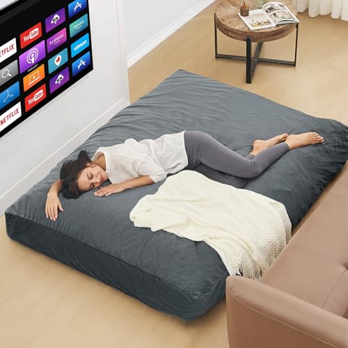 Bean Bag Chairs for Adults - Giant Bean Bag Chair Convertible Bean Bag Bed - Beanbag Chair with Micro Fiber Cover/Furniture Foam Filler