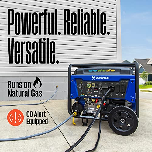 Westinghouse 13500 Peak Watt Tri-Fuel Home Backup Portable Generator, Remote Electric Start, Transfer Switch Ready, Gas, Propane
