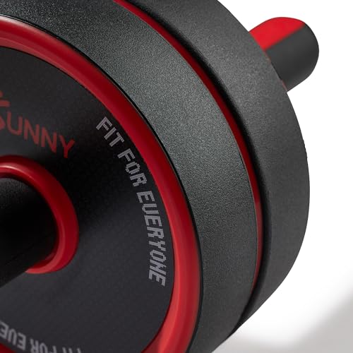 Sunny Health & Fitness Waist Trainer Ab Roller with Elbow Support, Training Wheels, Foldable for Home Gym, Abdominal Exercises, Core Strength