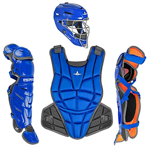 All-Star Catcher’s Gear Kit – Includes Helmet, Chest Protector & Leg Guards – Lightweight, Durable Baseball Protective Set, Meets NOCSAE
