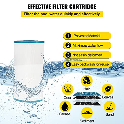 VEVOR Cartridge Pool Filter, 50-525Sq. Ft Filter Area Inground Pool Filter