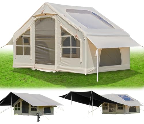 Inflatable Camping Tent, 2/4/6/8 Person Glamping Inflatable Tents for Camping