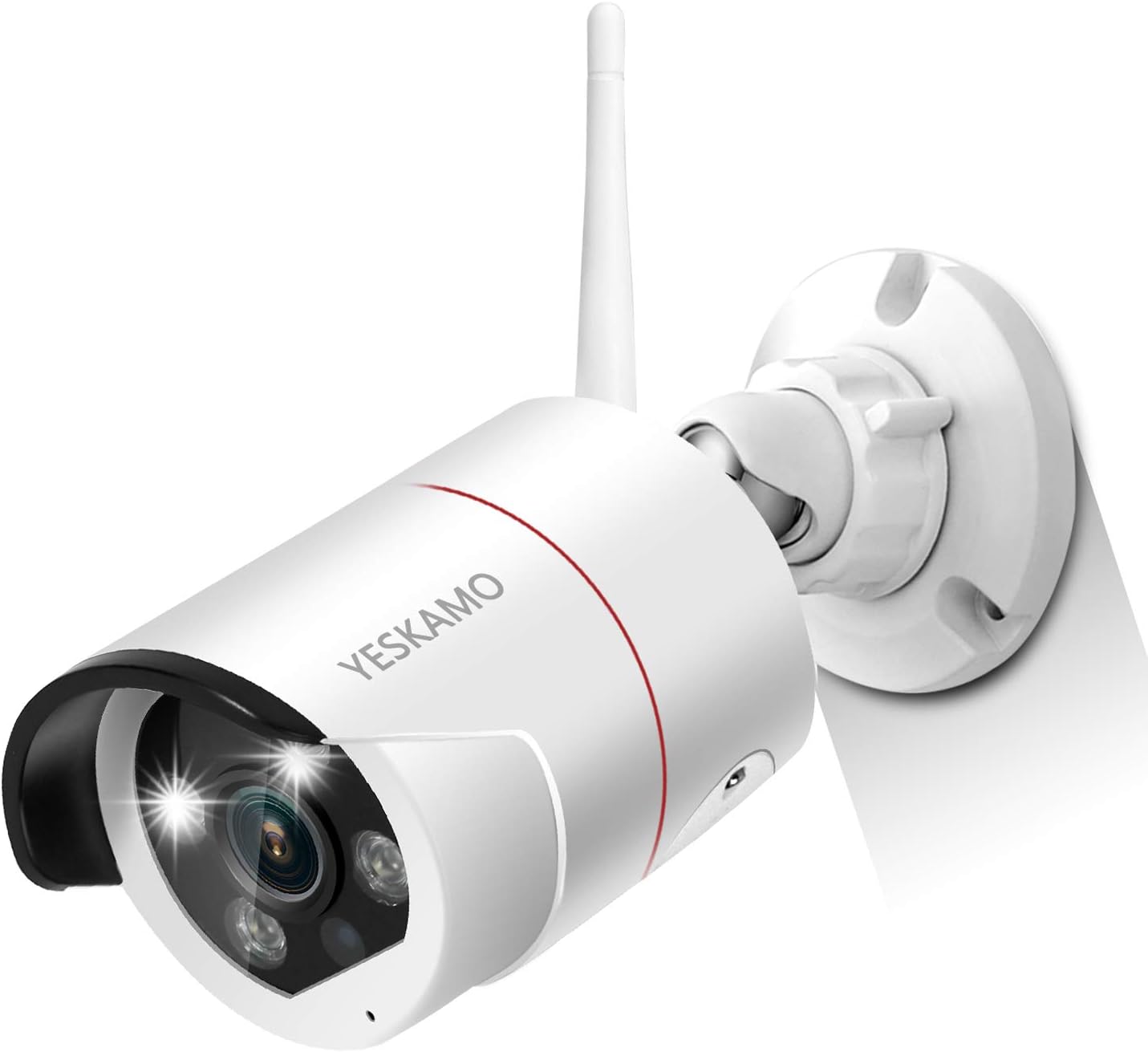 Floodlight Wireless Security Camera System with 12'' Monitor 2 Way Audio, YESKAMO Outdoor 3MP WiFi IP Cameras AI Human Detection Siren Alarm