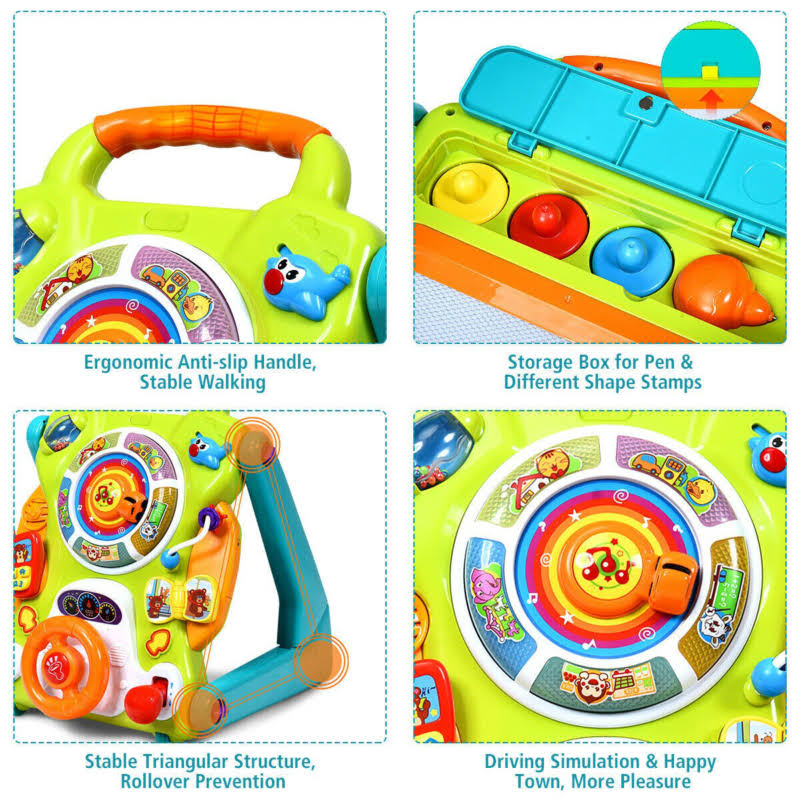 3 in1 Kids Activity Sit to Stand Musical Learning Walker
