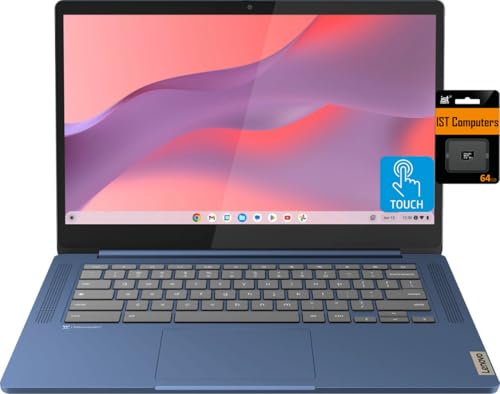Lenovo Chromebook 14 Touchscreen Laptop (14" FHD Touch Display, 8-Core MediaTek Kompanio 520, 4GB RAM, 128GB Storage (64GB eMMC+64GB SD)), Webcam