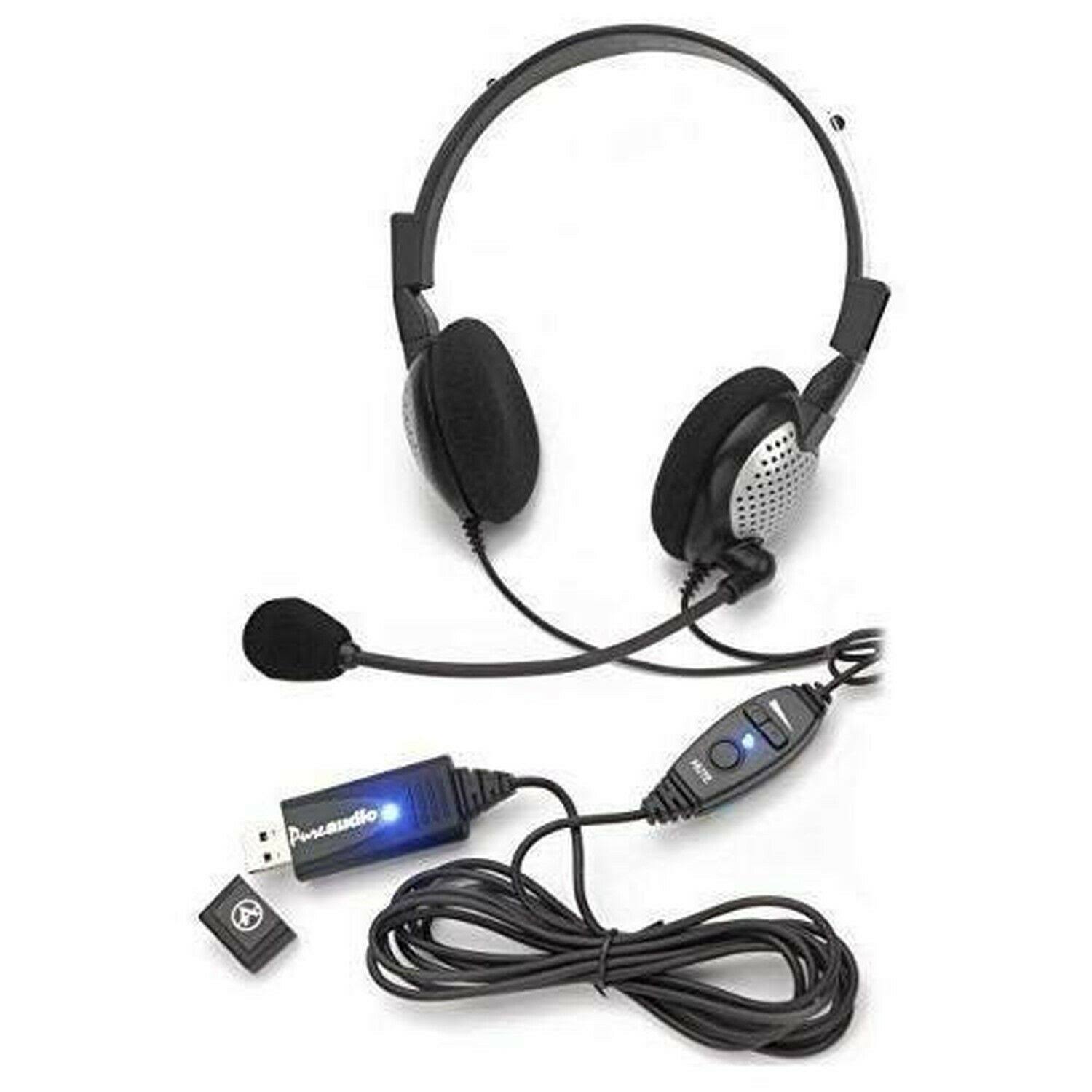 Voice Recognition USB Headset with Noise Cancelling Microphone for Nuance Dragon