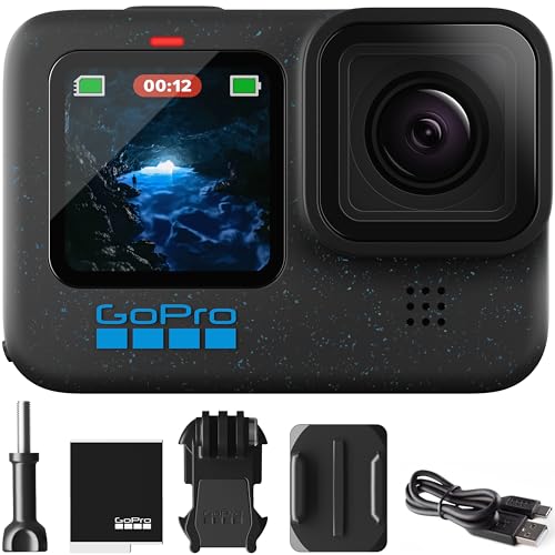 GoPro Hero12 Black E-Commerce Package - Waterproof Action Camera with 5.3K60 Ultra HD Video, 27MP Photos, HDR, 1/1.9" Image Sensor, Live Streaming
