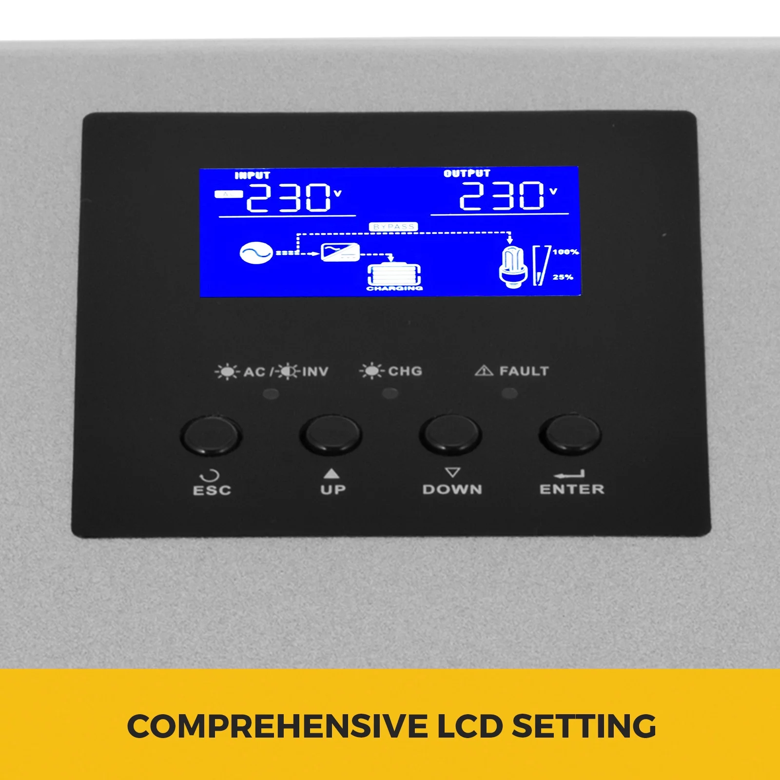 VEVOR Inverter Solar Pure Sine Wave Power Solar Charger DC AC Output with Utility Charger (3KVA 24V MPPT)