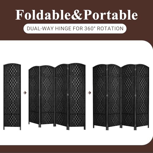 Room Divider, Room Dividers and Folding Privacy Screens, 16in Privacy Screen, 6 Panel Temporary Wall Partitions, 6ft Space Separation Panel Screen