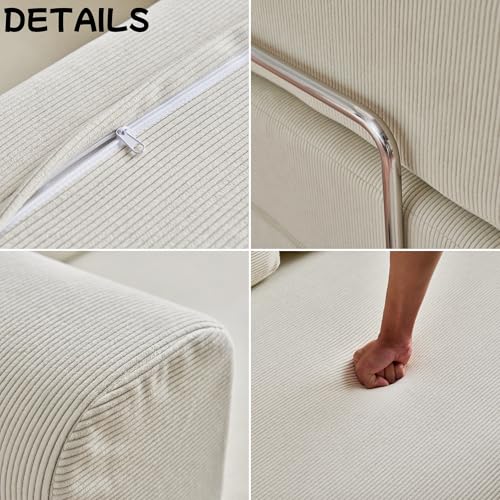 Convertible Floor Sofa Bed, Foldable Mattress Cloud Couch with Pillow Back & Armrest, Chenille Sleeper Sofa Bed with Fixed-Shape Frame
