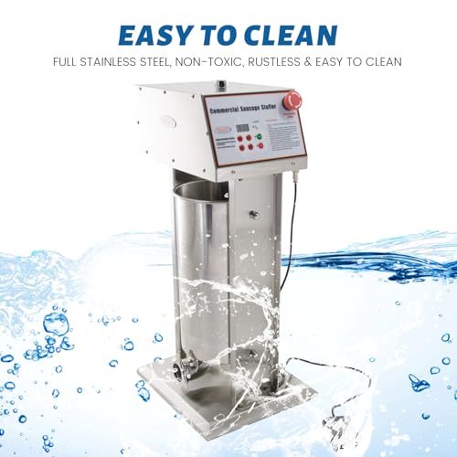 Hakka Commercial 22LB Stainless Steel Electric Sausage Stuffer and Vertical Sausage Filling Maker