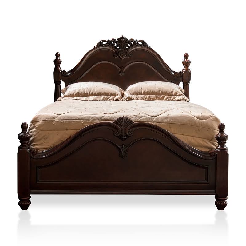 Furniture of America Ruben Traditional Queen Poster Bed in Cherry