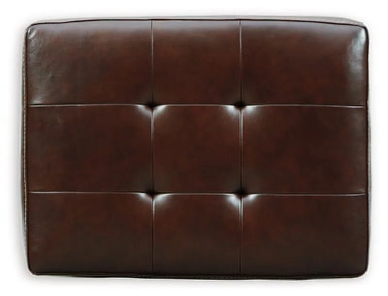 Signature Design by Ashley Contemporary Altonbury Ottoman Leather Walnut