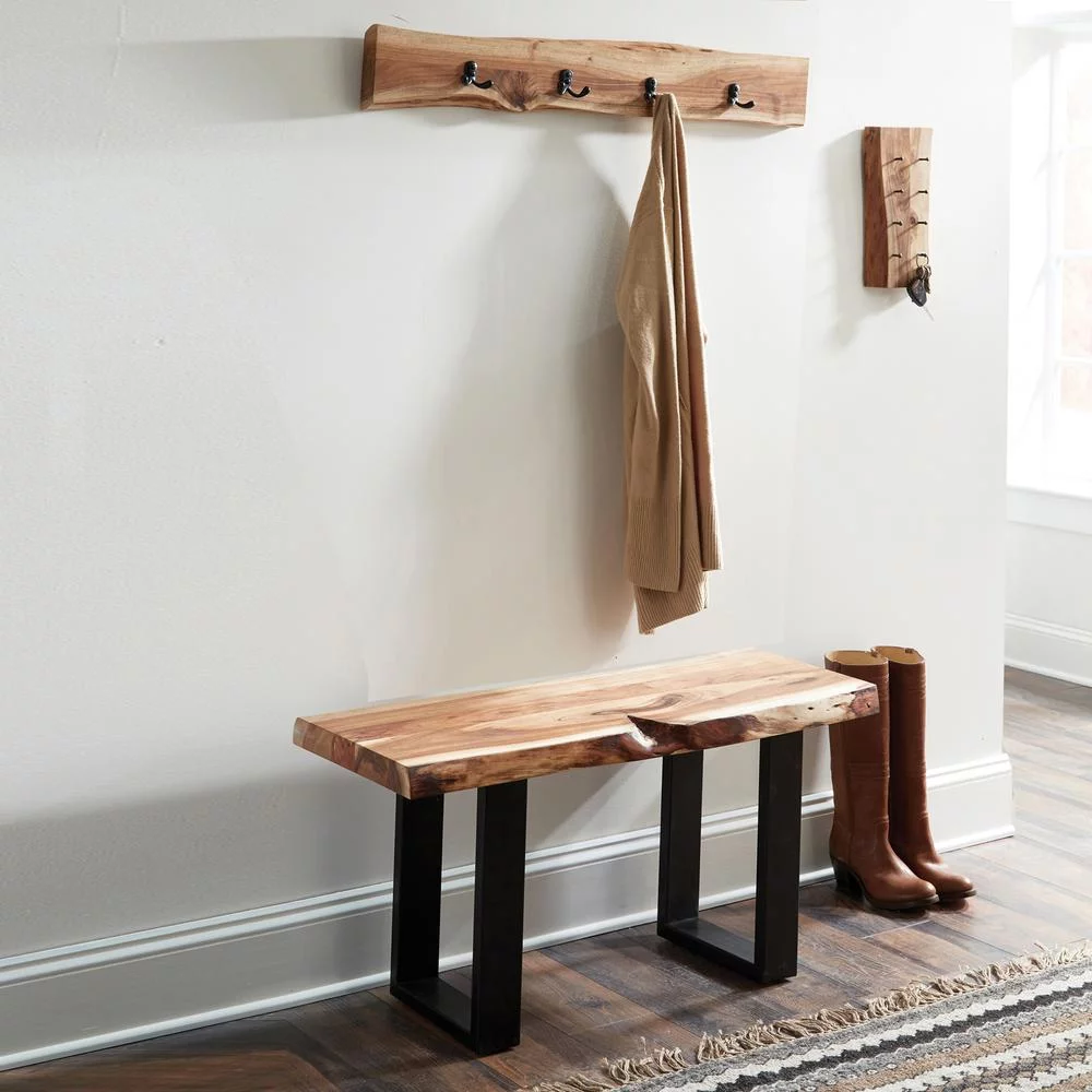 Alaterre Alpine Natural Live Edge Wood 36" Bench