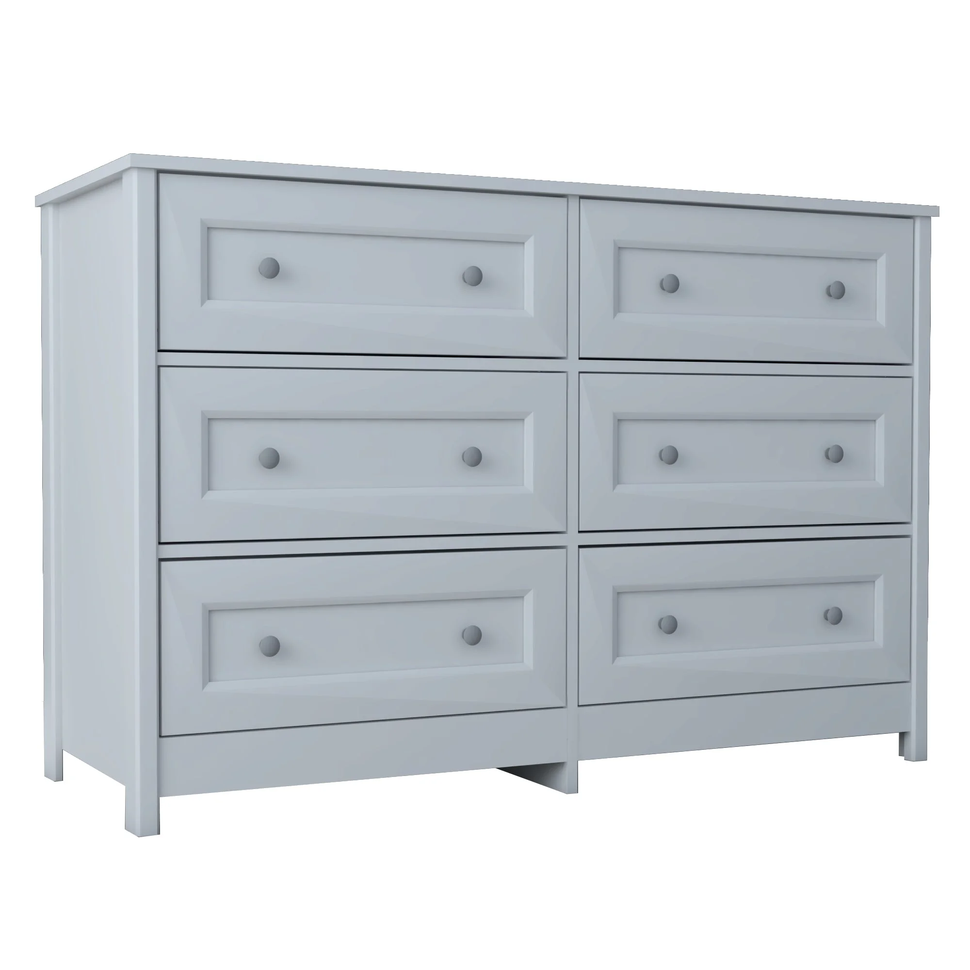 Boahaus Barbara Modern Wood Dresser with 6 Drawers, White - Curated Treasures Market