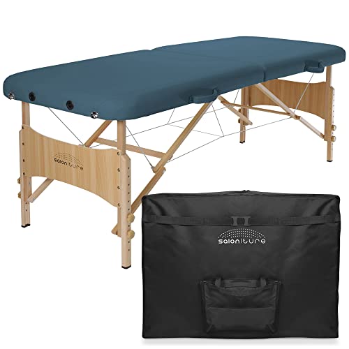Saloniture Basic Portable Folding Massage Table - Black