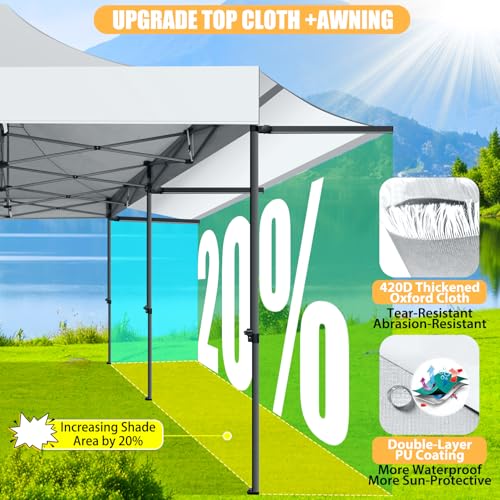COBIZI 10x10 Pop Up Canopy Tent with Awning