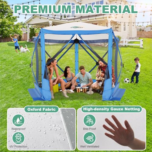 COBIZI 12x12ft Pop up Gazebo Screen Tent Screen House for Camping, Camping Outdoor Screened Gazebo, Canopy Tent