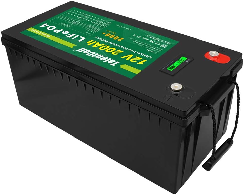 TalentCell 12V 200Ah Lithium Iron Phosphate Deep Cycle Battery Pack, Rechargeable LiFePO4 Batteries Over 2000 Cycles