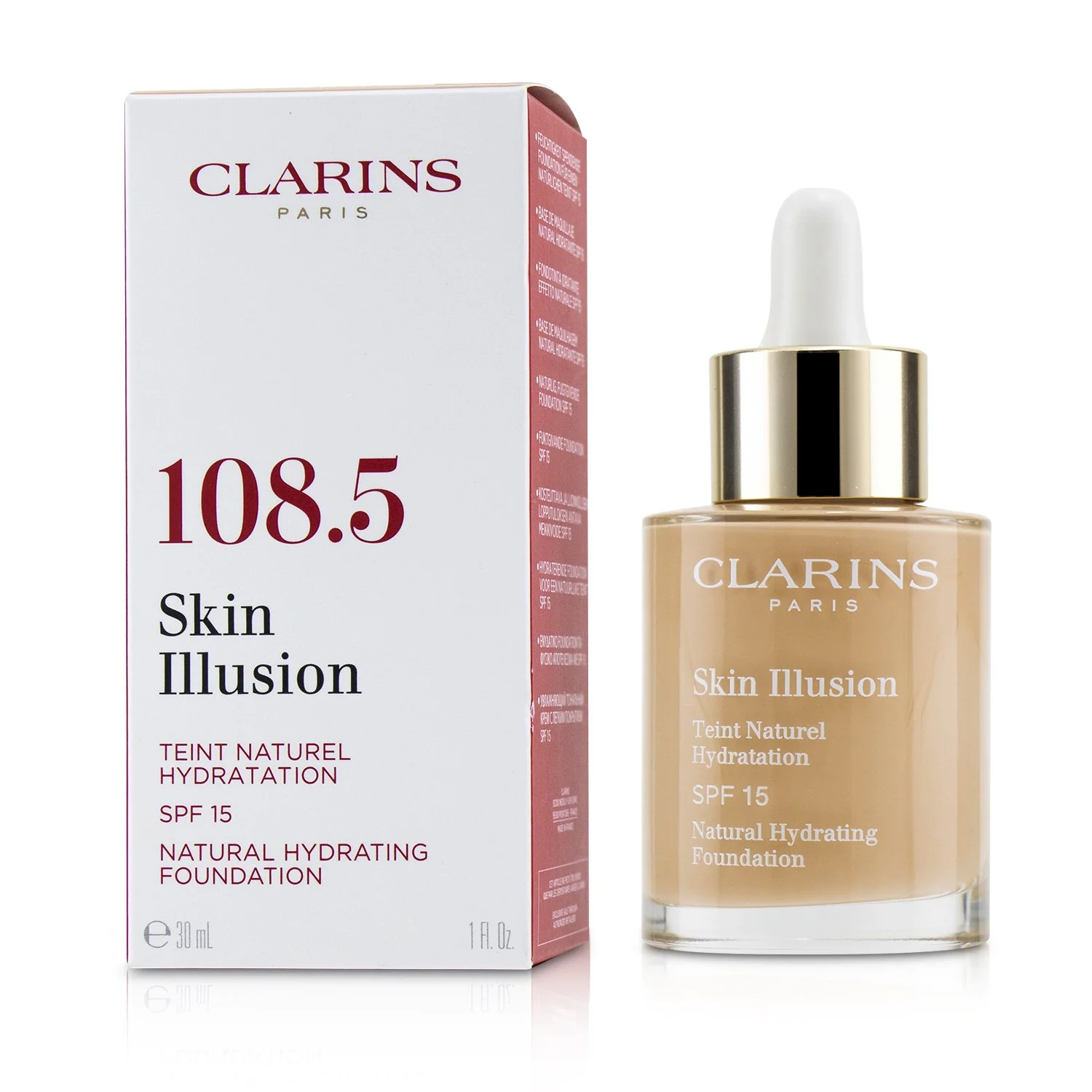 Clarins Skin Illusion Natural Hydrating Foundation SPF 15 # 105 Nude  30ml/1oz