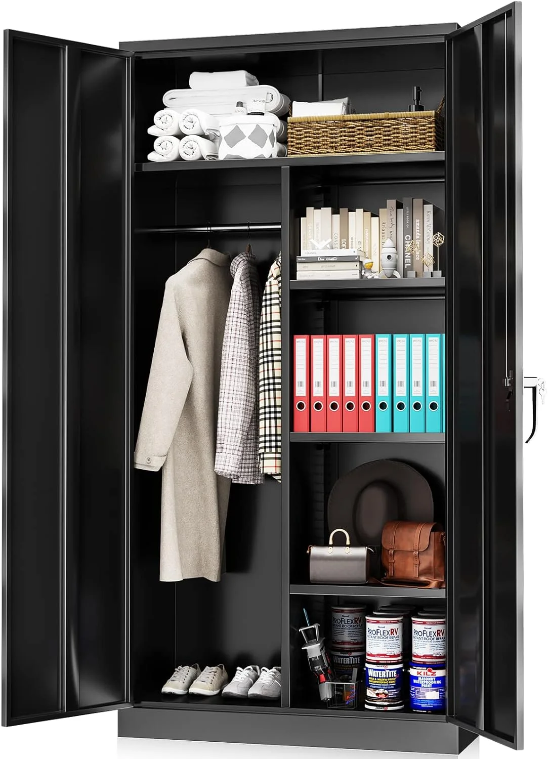 HOOMHIBIU Metal  Cabinets Locker with Locking Door  72''
