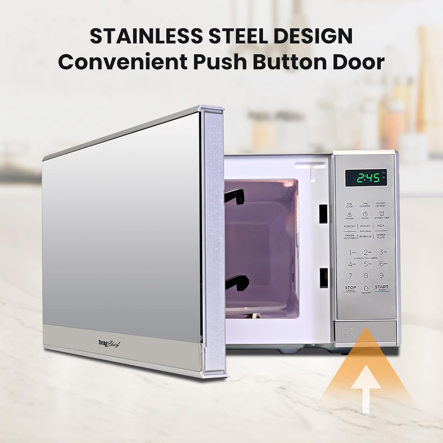Total Chef Natural Convection Microwave Oven - Ideal Countertop Pizza Oven, Designed for Small Spaces, Perfect for Toasting, Baking, and Air Frying