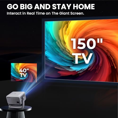【Netflix Officially Licensed & Auto Image Set-up】Smart Projector with WiFi and Bluetooth,600 ANSI Native 1080P Voice Control Outdoor Movie Projector