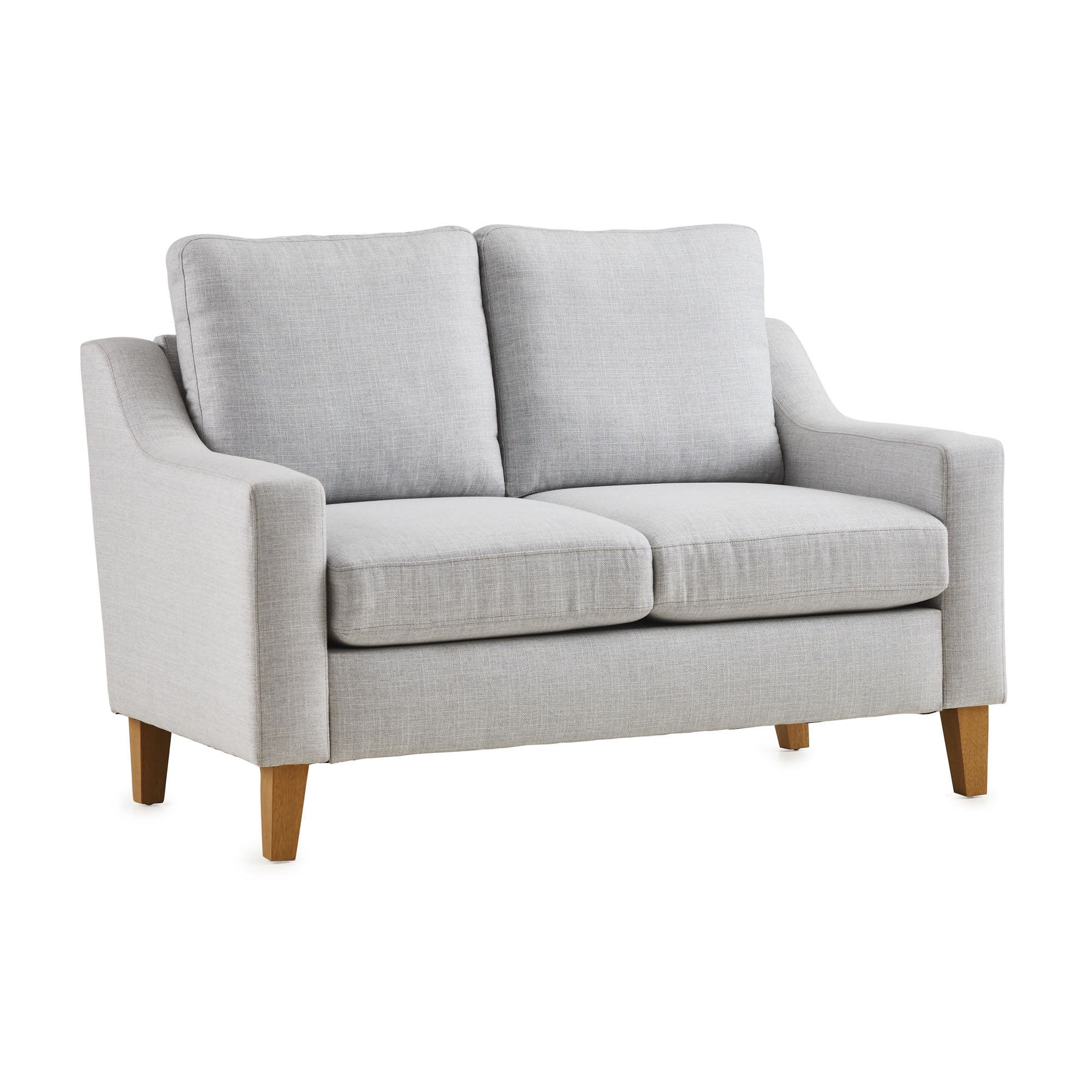 My Texas House Fairview Upholstered Loveseat, Light Gray