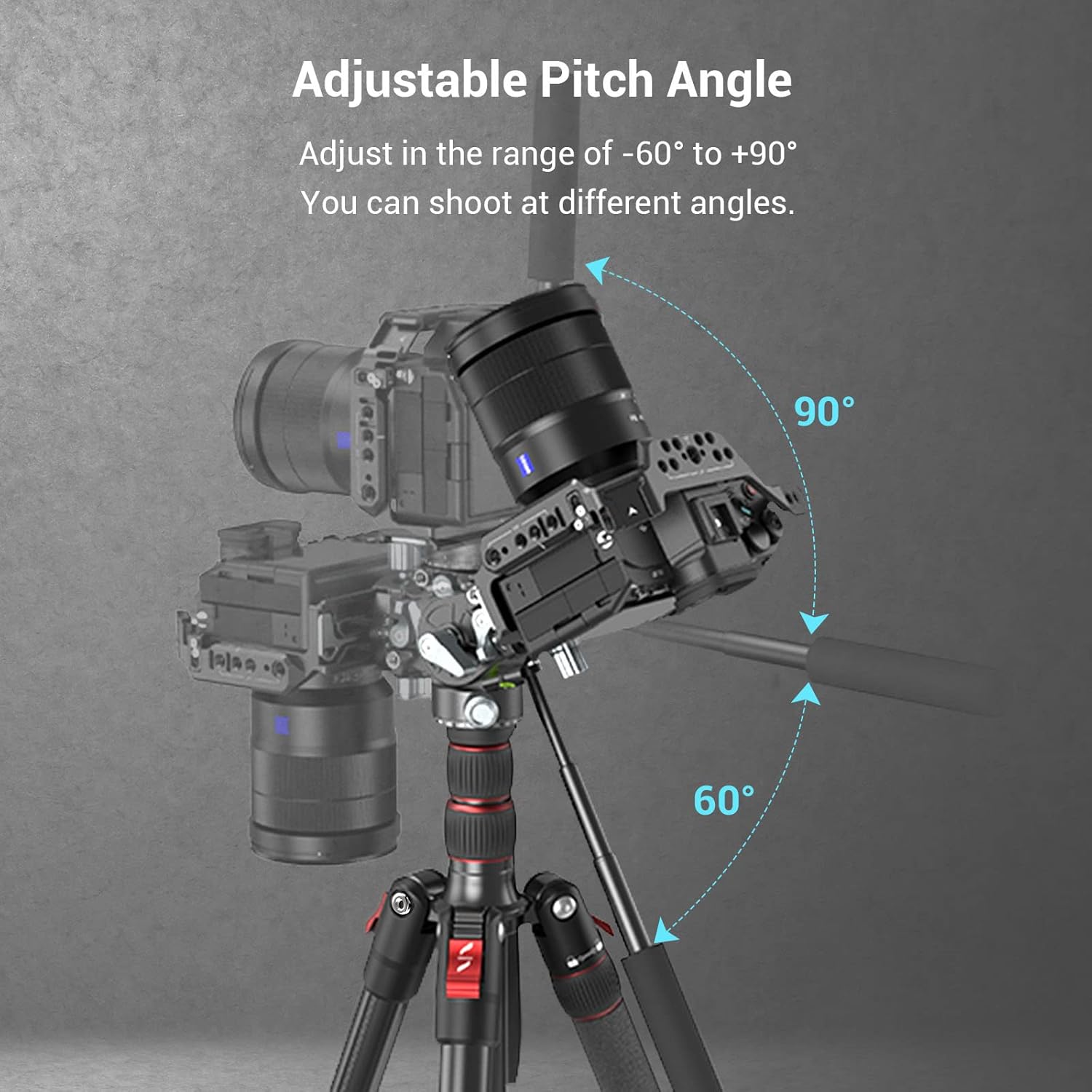 SmallRig Video Head, Tripod Head with Quick Release Plate for Arca Swiss and Lever Adjustable, Pan Head for Compact Video Cameras