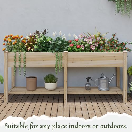 Wooden Raised Garden Bed ，Planter Box with Legs, Wooden Planter -Grow Herbs and Vegetables Outdoors &ndash; Naturally Rot-Resistant
