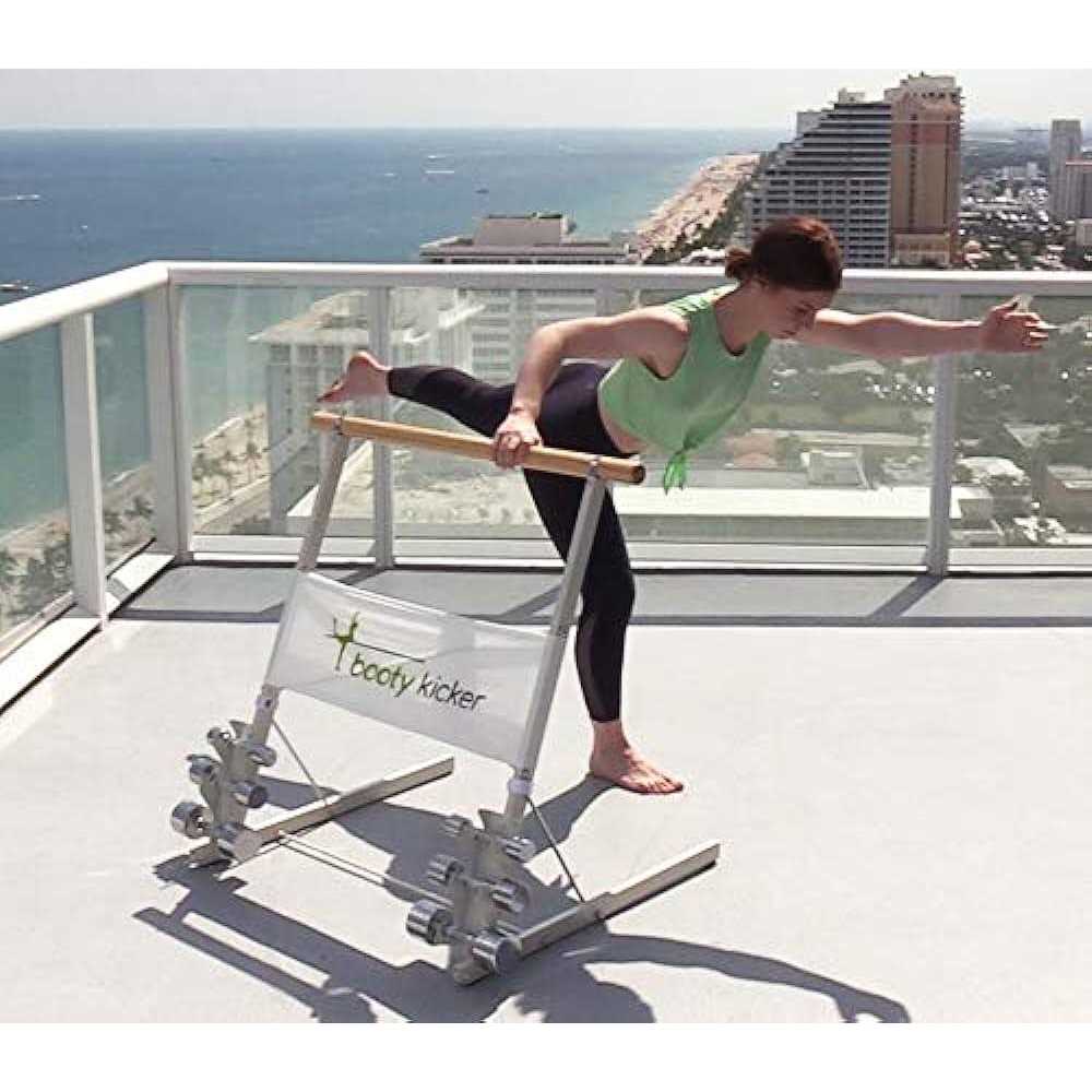 Booty Kicker Home Fitness Exercise Barre Folds Flat Portable - Sports Supplies Online Store