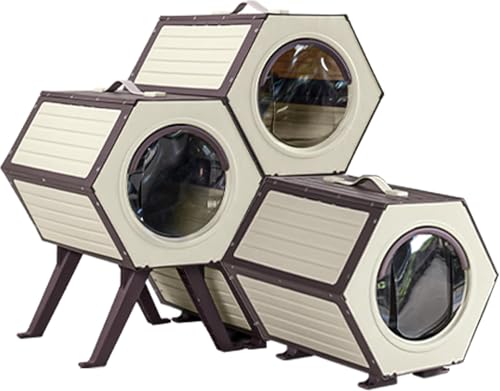 Outdoor Cat House, Weatherproof Kitten Shelter with Escape Door,Feral Cat Condos with Insulated Heated Pad for Winter,Easy Assembly (4 Sets)
