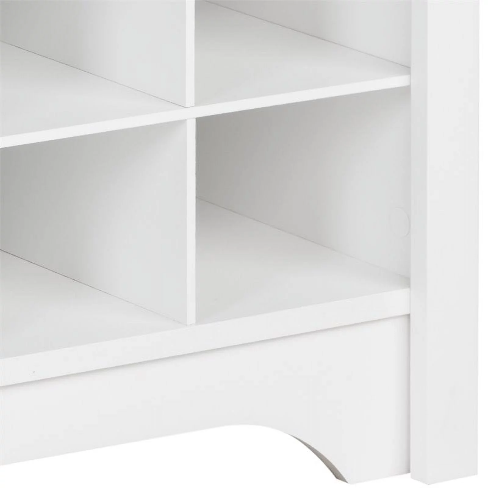 Trent Home Engineered Wood 36 Cubby Versatile Wooden Shoe Cubby Console in White